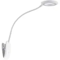PRIOS Lampada LED a morsetto Harumi, bianca, batteria ricaricabile, USB,