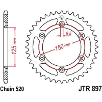 JT Sprockets Pignone Posteriore Husqvarna Jta897.51blu