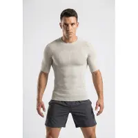 Bauerfeind Sports Sports Compression Shirt Short Sleeve Maglia da corsa Uomo (L, grigio)