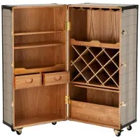 Casa Padrino Mobile bar "" in stile vintage, con design da valigia - Comodino in stile Art Déco e barocco - 88 x 88 x altezza 122 cm