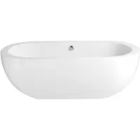 Casa Padrino Vasca da bagno freestanding Art Deco bianca modello He-Ele 180 x 85,5 x 60 cm, vasca da bagno retro antica barocca