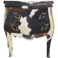 Casa Padrino Comò Barock, in pelle bovina, nero/bianco, 100 cm - Mobile in elegante stile antico