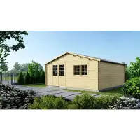 ALTANKA Casetta da giardino in legno - 36m2 - 6x6m - 40mm - colore: naturale