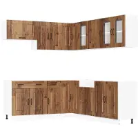 vidaXL set di armadietti da cucina Kalmar da 11 pezzi in legno di recupero
