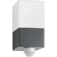 LCD Applique da esterno Linus, grafite, sensore, acciaio inox, vetro, E27