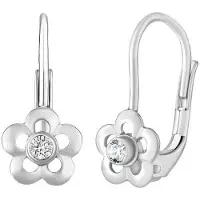 Silvego Orecchini Fiore Argento Zirconi Swarovski Silvegob70164Sw — Orecchini