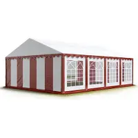 Sonstiges TOOLPORT Tendone per feste 4x8 m PVC rosso-bianco 100% impermeabile Tendone da esterno Tenda party