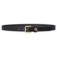 Ralph Lauren per donna. 412968763001 Cintura stretta in pelle con logo nero (1X), Casual