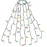 Salcar 8 x 0,6 m 48 luci da fata LED Tenda luminosa a LED Luci per albero di Natale con anello 9 modalità di illuminazione Luci di Natale Decorazione natalizia
