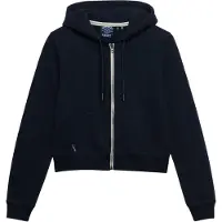 Superdry per donna. W2012286A Felpa corta con zip Essential Logo, colore blu navy (S), Casual, Cotone