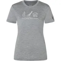 Super.natural Women's Van Life Bio Jersey Tee Maglia merino Donna (S, grigio/bianco)