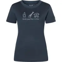 Super.natural Women's Van Life Bio Jersey Tee Maglia merino Donna (XL, blu/grigio)