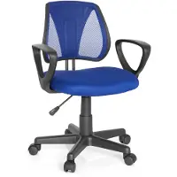 Hjh OFFICE sedia girevole per bambini KIDDY CD sedia da scrivania per bambini regolabile in altezza con braccioli tessuto / rete