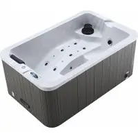 Casa Padrino Luxury Outdoor Jacuzzi Bianco / Nero / Grigio 175 cm - Vasca idromassaggio da giardino