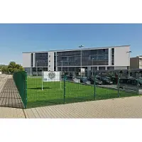 Alberts 674793: Recinzione a pannelli doppi, set completo da 14 pezzi, rivestita in plastica, colore verde, altezza 123 cm, lunghezza 15 metri