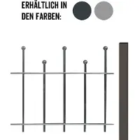 Alberts 507855 Set di prolunghe per recinzione di Madrid, per la posa nel calcestruzzo, zincato a caldo, altezza 49,5 cm, lunghezza 2 m