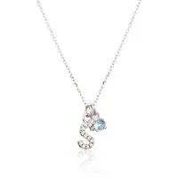 JVD Decent Silver "S" Collana con Blue Zircon SVLN0324XH2BI0S
