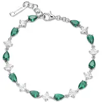 Brosway Dazzling Sterling Silver Bracciale con Fancy Life Green zirconi FLG111