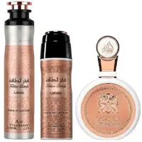 Lattafa Fakhar Rose set regalo EDP 100 ml, deodorante spray 200 ml a bytová fragranza 300 ml 100ml
