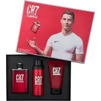 Cristiano Ronaldo Set : CR7, Eau De Toilette, per uomo, 100 ml + CR7, Gel doccia, per tutti i tipi di pelle, 150 ml + CR7, Spray profumato, per uomo, 1