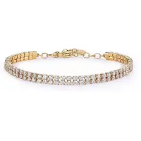 Brosway Double-row gold-plated tennis Bracciale with clear zircons Desideri BEI097