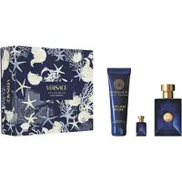 Versace Set : Dylan Blue, Eau De Toilette, per uomo, 100 ml + Dylan Blue, Eau De Toilette, per uomo, 5 ml + Dylan Blue, Gel doccia, per tutti i tipi di