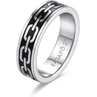 S`Agapõ Massive steel Anello da uomo Ripple SRP37 - Circuit: 61 mm