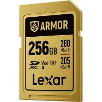 Lexar Pro Oro Armor 256GB SDXC UHS-II V60 - R280/W210 MB/s - IP68