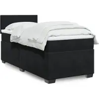 vidaXL Letto a molle con materasso nero 100x200 cm in velluto