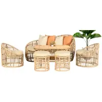 AEA Gartenmöbel Sofagarnitur Tisch Hocker Sessel Veranda Sitzgruppen Esstisch Sofa