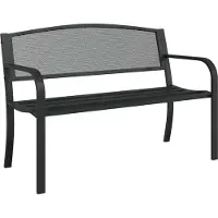vidaXL Panchina da giardino 119 cm in acciaio nero
