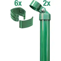 Alberts 602543 Set di angolari per rete elettrosaldata Fix-Clip Pro , zinco-fosfato antracite metallizzato, per la posa nel calcestruzzo, altezza recinzione 1530 mm