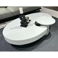 Casa Padrino tavolino con tavolino bianco 171 x 110 x H. 35,5 cm - Tavolino ovale con tavolino - Mobili Soggiorno - Mobili - Arredi