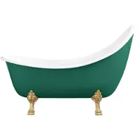 Casa Padrino Vasca da bagno liberty verde / bianco / oro 180 cm - Vasca da bagno freestanding in stile retrò