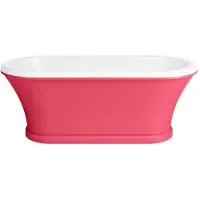 Casa Padrino Vasca da bagno liberty rosa/bianco 170 cm - Vasca da bagno freestanding in stile retrò