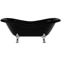 Casa Padrino Vasca da bagno in stile liberty nero/argento 188 cm - Vasca da bagno freestanding in stile retrò