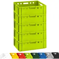BURI 5x cassa per carne E2 cassa per carne Eurobox 60x40x20cm per alimenti, robusta, impilabile | casse di stoccaggio, casse impilabili, cassa per macelleria Germany