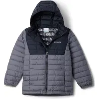 Columbia Kid's Powder Lite II/2 Hooded Jacket Giacca sintetica Bambini (M, grigio)
