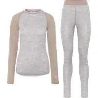 Kari Traa - Set intimo tecnico donna in lana merino - Kaia Set Light Grey Melange per Donne - Taglia XL - Grigio