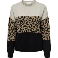 ONLY Pullover 'ONLJade' camello / écru / nero