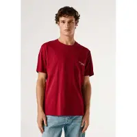 Pepe Jeans per uomo. PM5010165 Maglietta bordeaux di Somer (L), Casual, Granata, Cotone, Manica corta
