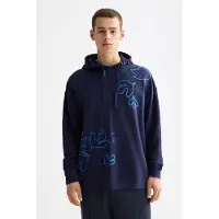Scotch & Soda Front + Back Aw Hoodie Peacoat Taglia: L | Felpe con cappuccio Outlet | Uomo