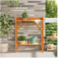 vidaXL Tavolino da giardino marrone, 75 x 40 x 90 cm, in legno di pino massello