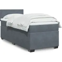 vidaXL Letto a molle con materasso grigio scuro 90x200 cm in velluto