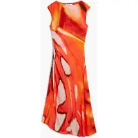 Desigual , Abito lungo drappeggiato, Viscosa, Arancione, XS