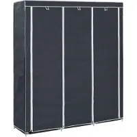 vidaXL Armadio a scomparti con aste nero 150x45x175cm tessuto