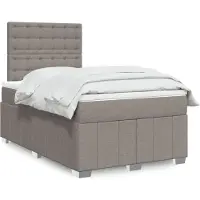 vidaXL Letto a molle con materasso Taupe 120x200 cm in tessuto