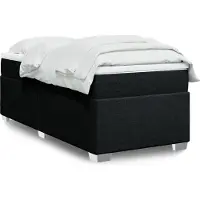 vidaXL Letto a molle con materasso nero 90x190 cm in tessuto
