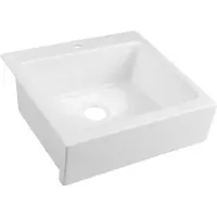 Sapho Lavello in Vetroceramica ARYA con foro per rubinetto 66x62cm, bianco