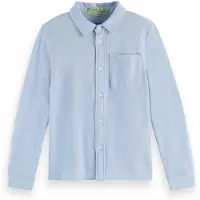 Scotch & Soda Boys Regular-fit Two-tone Pique Long-sleeve Shirt Cerulean/ Taglia: 16 | Camicie Outlet | Unisex | Blu